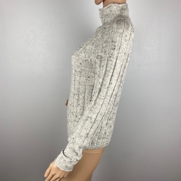 NEW MADEWELL GREY RIBBED KNIT TURTLENECK SWEATER - Picture 6 of 8